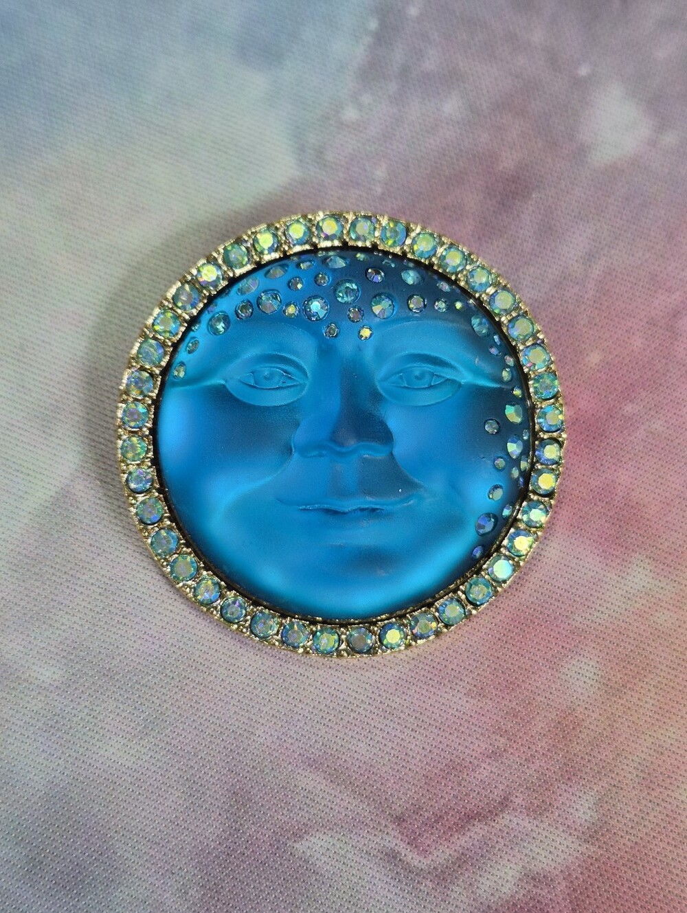 Kirks Folly Blue Moon Face Brooch
